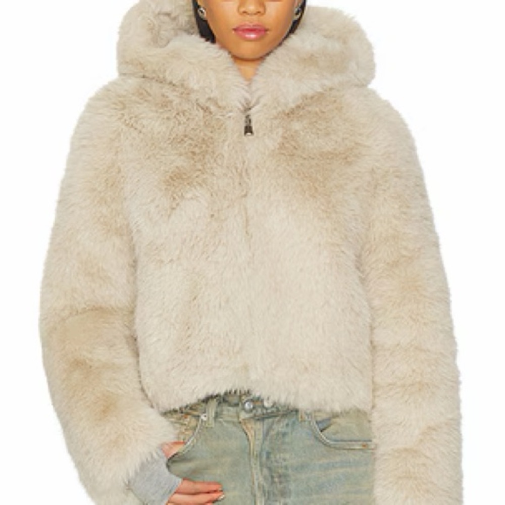 Free People Louder PleaseCream Faux Fur Women's jacket - Picture 2 of 7